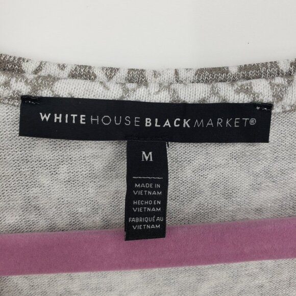 3/$25 White House Black Market Snake Skin Print Top M Relaxed Dolman Long Sleeve - Picture 3 of 9